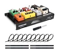 SONICAKE Pedaliera Mini per Chitarra in Alluminio Pedalboard per Effetti per Chitarra 46 x 32.3 x 7 cm con Nastro Pedaliere e Fascette Nero QPB-30
