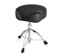 SONICAKE Sgabello da Batteria a Sella Regolabile in Altezza 46-64cm Doppia Trasversale Piedi Antiscivolo Girevole Seduta 10cm Spessa QDT-21