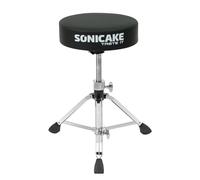 SONICAKE Sgabello per batteria regolabile in altezza da 43 a 60cm pieghevole con sedile imbottito antiscivolo Imbottitura extra spessa da 8cm Nero