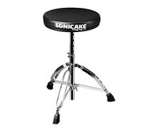 SONICAKE sgabello per batteria regolabile in altezza pieghevole con sedile di tamburo imbottito antiscivolo nero