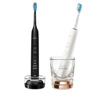 Philips DiamondClean 9000 Sonicare Spazzolini Elettrici Sonici con App, confezione da 1 Spazzolino Bianco e 1 Spazzolino Nero HX9914/57