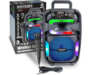 SonicSync - Amplificatore Wireless Karaoke con Microfono Dinamico, Effetti Lu...