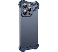 SONIGRA Custodia minimalista per iPhone 16, in titanio naturale, senza cornice, per iPhone 16, con pellicola per lenti, sottile, senza bordi e paraurti posteriore, con custodia paraurti per fotocamera
