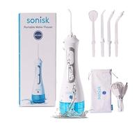 Sonisk Water Flosser | Pulizia efficiente | Delicato sulle gengive, resistente alla placca | Include 4 testine filo interdentale e custodia da viaggio portatile | consigliato dai dentisti