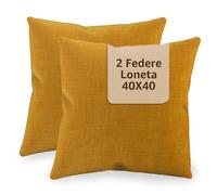 SONIT - Federe Cuscini Divano 40x40 - Copricuscini Per Divano Salotto e Camera - 2 Pezzi 40x40 cm - Copri Cuscino Made In Italy - Federe Cuscini Mango