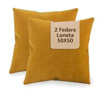 SONIT - Federe Cuscini Divano 50x50 - Copricuscini Per Divano Salotto e Camera - 2 Pezzi 50x50 cm - Copri Cuscino Made In Italy - Federe Cuscini Mango