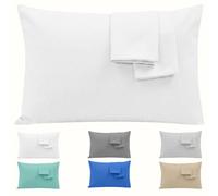 Sonit- Federe Letto Micro Satin Bianco 50x80cm Set 2 Morbide Effetto Seta | Set 2 federe 50x80cm in micro satin, morbide, lisce e resistenti, ideali per letto matrimoniale e singolo