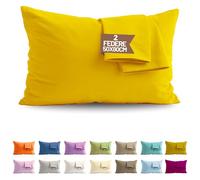 SONIT - Set 2 Federe Mango Cuscino Letto 50x80 cm 100% Cotone con Chiusura a Busta, Morbidi e Traspiranti, Letto Matrimoniale, Fodere Guanciale Lavabili Biancheria Letto, Made in Italy