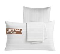 SONIT - Set 8 Copricuscini Letto 50x80 cm con Cerniera, Federe Cuscino Puro Cotone Morbido e Traspirante, Copriguanciale Antiacaro Anallergico Lavabile, Coprifedera Protettiva per Camera e Divano