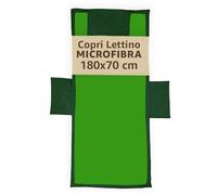 SONIT - Telo Mare con Angoli e Tasche 70x180cm con Cuscino - Telo Mare per Lettino con Elastici e Tasche Microfibra - Copri Lettino Spiaggia Verde