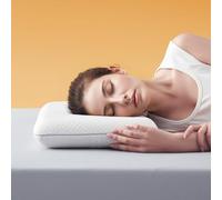 Sonive Cuscino in memory foam da 70 x 36 x 6 cm, con federa in fibre di bambù e poliestere rimovibile e lavabile, cuscino ergonomico per cervicale, allevia il dolore al collo, bianco