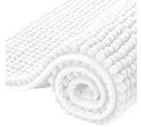 Sonive Tappeto da Bagno Antiscivolo 60x120 cm, Morbido per Bagno e Camera da Letto, Antiscivolo, Assorbente e Lavabile, Bianco