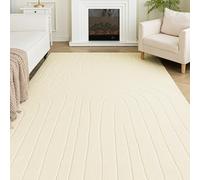 Sonive Tappeto da Cucina Motivo a Linee, Impermeabile, Antiscivolo, Lavabile, Morbido per Interni/Esterni (Soggiorno, Camera, Cameretta) 160x230 cm Beige
