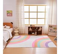 Sonive Tappeto per Bambini Arcobaleno Rosa, Tappetino Antiscivolo Morbido per Camera da Letto, Soggiorno, Cameretta 120x170 cm