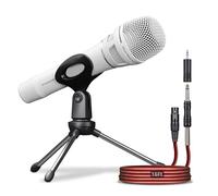 SonixForce Microfono dinamico professionale - microfono portatile cablato di alta qualità con cavo XLR da 4,9 m a cavo audio da 6,35 mm - microfono cardioide per cantare, parlare, karaoke e