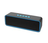 Sonkir Altoparlante Bluetooth, Casse Portatili Bluetooth 5.0 con Bassi Stereo 3D Hi-Fi Mani Libere, Batteria Integrata da 1500 mAh Supporto TF Carda (Blu)