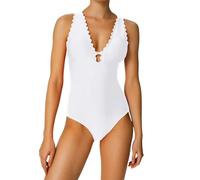 Sonnena Costume da Bagno Intero da Donna, con Scollo a V Profondo, oblò e Anello, Piscina Donna Costumi