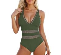 Sonnena Costume Intero Donna Scollo a V Curvy Costumi da Bagno Contenitivo Croce Indietro Intero Modellante Un Pezzo Monokini Mare Piscina Spiaggia Imbottito Costume Intero Donna Piscina