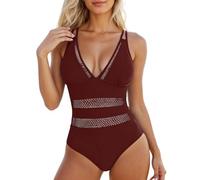 Sonnena Costume Intero Donna Scollo a V Curvy Costumi da Bagno Contenitivo Croce Indietro Intero Modellante Un Pezzo Monokini Mare Piscina Spiaggia Imbottito Costume Intero Donna Piscina
