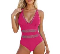Sonnena Costume Intero Donna Scollo a V Curvy Costumi da Bagno Contenitivo Croce Indietro Intero Modellante Un Pezzo Monokini Mare Piscina Spiaggia Imbottito Costume Intero Donna Piscina