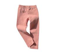 Sonnena Pantaloni termici da ragazza a maglia tinta unita in cotone termico per ragazze caldi e comodi pantaloni termici per bambini autunno inverno leggings foderati per ragazze