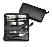 Sonnenschein by Hans Kniebes Set manicure da 5 pezzi | forbici per unghie, lima per unghie, pinzette | acciaio inox | set per la cura delle unghie Nappa agnellata