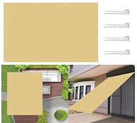 Sonnensegel 221 - Tenda parasole per gazebo da giardino, con protezione UV al 99%, impermeabile, con occhielli, con corde di tensione, 2 x 5 m, colore crema, ideale per balcone e patio