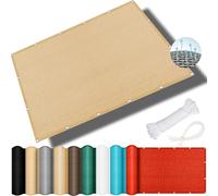 Sonnensegel - Tenda parasole in HDPE, traspirante, per giardino e balcone, 210 x 350 cm, protezione dai raggi UV, colore: giallo sabbia