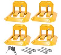 Sonnewelt 4 blocchi di parcheggio con 16 viti di espansione, blocco parcheggio con 12 chiavi, palo di parcheggio pieghevole, serratura universale per garage