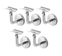 Sonnewelt 5 supporti per corrimano in acciaio inox, Ø 50, per corrimano, per corrimano, per fissaggio a parete/supporto (argento)