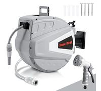 Sonnewelt Avvolgitubo avvolgitubo automatico, 20 + 2 m, scatola per tubo da giardino, tubo da giardino, girevole a 180°, colore grigio
