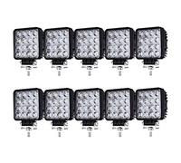 Sonnewelt Faro da lavoro rettangolare a LED, Faretto Faro，IP67, impermeabile, 12 V, 24 V, per fuoristrada, SUV, ATV, camion (48 W, 10 pezzi)