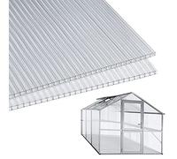 Sonnewelt Policarbonato alveolare per serra, 14 pezzi, Lastra alveolare tagliabili, 61,5 x 121 cm, in policarbonato, 4 mm, trasparenti