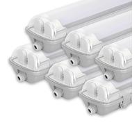 Sonnewelt Reglette LED garage 120 cm illuminazione led impermeabile 6 unità 18 W 3600 LM IP65 2 x T8 tubo Reglette Led impermeabile, bianco freddo 6000 K garage officina plafoniera per officina, sotto