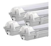 Sonnewelt Reglette LED garage 150 cm illuminazione led impermeabile 4 unità 24 W 4800 LM IP65 2 x T8 tubo Reglette Led impermeabile, bianco freddo 6000 K garage officina plafoniera per officina, sotto
