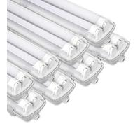 Sonnewelt Reglette LED Garage 150 cm Impermeabile 8 Unità 24 W 4800 LM IP65 2 x T8 Tubo, Bianco Freddo 6000 K, Plafoniera per Officina, Sotto