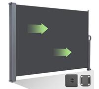 Sonnewelt Schermo di privacy estensibile 180x300cm Parabrezza, schermo solare, tenda a rullo laterale Viene fornito con cappuccio anti-collisione e fibbia fissa, grigio