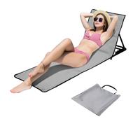 Sonnewelt Tappetino da spiaggia, leggero, pieghevole, con schienale e custodia, impermeabile e portatile, 1 tappetino da spiaggia (grigio chiaro, 145 x 47 cm)