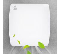 Sonnewelt Ventilatore da bagno da 100 mm con valvola di ritegno, ventilatore da bagno con sensore di umidità, ventilatore da parete per cucina, bagno, finestra loft e cantina, funzionamento silenzioso