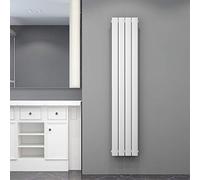 SONNI-Radiatore Termoarredo di Design Verticale Moderno - Termosifone con Finitura Bianca - Design a Colonna Piatta - 1630 x 308 mm - Riscaldamento ad Acqua Calda
