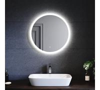 SONNI Specchio Bagno LED Rotondo 60cm con Luce e Anti-appannamento | Dimmerabile, Retroilluminato, Touch, Montaggio Muro, Design Elegante, Regalo per Coppia, Casa Moderna