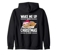 Sonno Invernale Divertente Bradipo Anti X-mas Odio Il Natale Felpa con Cappuccio