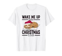 Sonno Invernale Divertente Bradipo Anti X-mas Odio Il Natale Maglietta