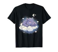 Sonno ippopotamo nuvola luna sonnecchiare ippopotamo amante sonnolento animale Maglietta
