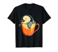 Sonno Penguin Cup Penguin Lover Cute Penguin Sleeping Maglietta