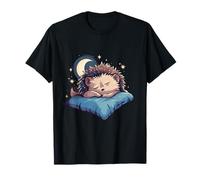 Sonno riccio sonnecchiare animali addormentati sonnolento riccio luna Maglietta