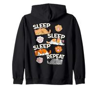 Sonno Sonno Sonno ripetere Carino Pigiama Gatti Che dormono Felpa con Cappuccio