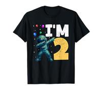 Sono 2 Ragazzo astronauta Dabbing di un anno È il mio secondo compleanno Maglietta