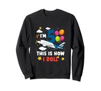 Sono 5 This 's How I Roll Airplane Pilot 5th Birthday Boys Felpa