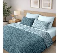 Sono a casa - Set Copripiumino Matrimoniale, 1 Lenzuolo a Sacco Double 250x200cm e 2 Federe Double 50x80cm - 100% Morbida e Resistente Microfibra Stampata di Alta Qualità (Vice Azzurro, Matrimoniale)